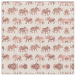 Cute Girly Pink Rose Gold Polka Dot Elephants Fabric