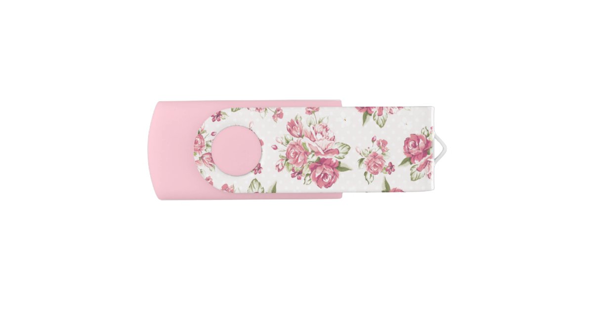 Rose Flashdrive Cute girly pink roses flash drive | Zazzle