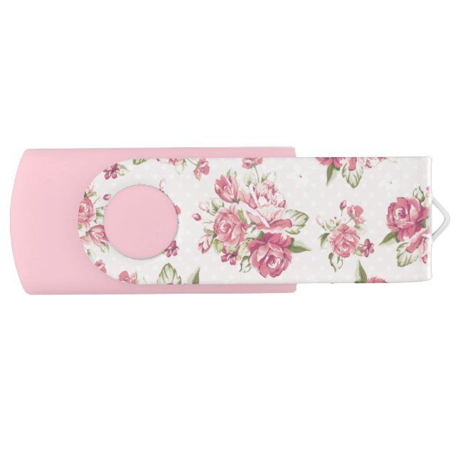 Cute girly pink roses flash drive (Front)