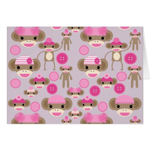 Cute Girly Pink Sock Monkey Girl Pattern Collage