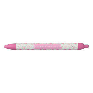Cute Girly Pink Tea Party Personalized Name Pen