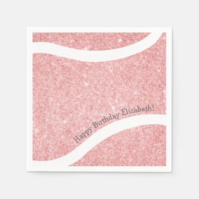 cute girly pink tennis celebration  napkins (Front)