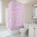 Cute Girly Pink Unicorn Rainbow Watercolor Shower  Shower Curtain