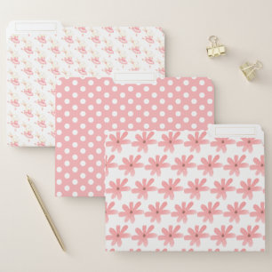 Cute Girly Pink Watercolor Bunny Ballerina File Folder