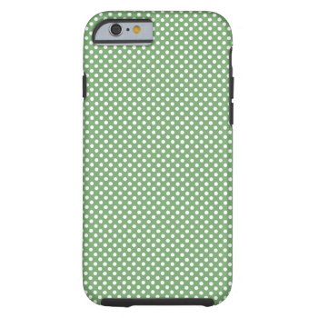 Cute Girly Polka Dots Green Tough Iphone 6 Case by RossiCards at Zazzle