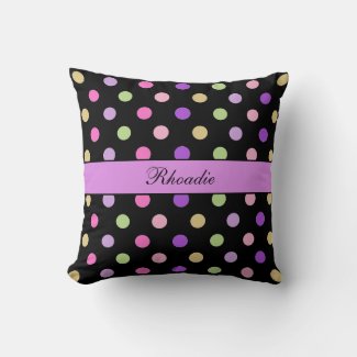 Cute Girly Polka Dots  Throw Pillow