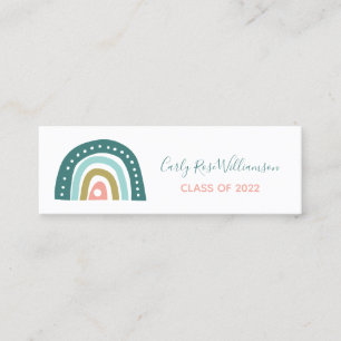 Cute Girly Rainbow Graduation Name Calling Card