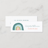 Cute Girly Rainbow Graduation Name Calling Card (Front/Back)