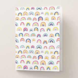 Cute Girly Rainbow Pattern Pocket Folder