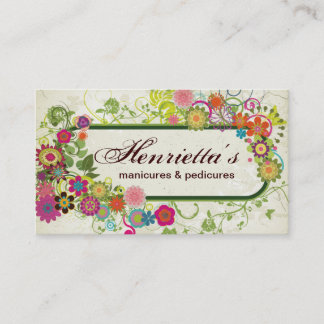 Cute Girly Retro Floral Fine Art Fashion Business Card