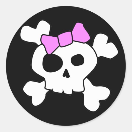 Cute Girly Skull Sticker
