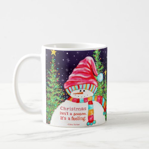Cute Girly Snowman Christmas Inspirivity  Coffee Mug