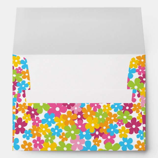 Cute girly spring flowers pattern envelope (Back (Bottom))