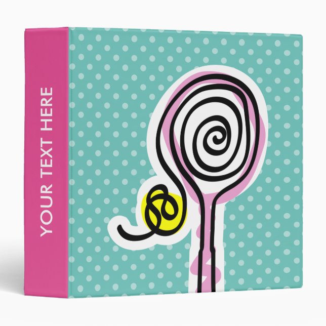 Cute girly tennis binder for player and coach (Front/Spine)