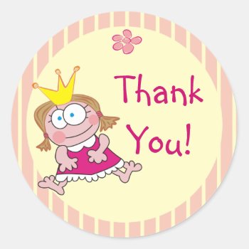 Cute Girly Thank You Stickers by goodmoments at Zazzle