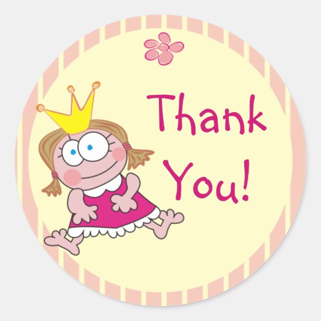 Cute Girly Thank You Stickers (Front)