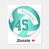 cute girly turquoise teal custom volleyball sticker (Sheet)