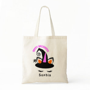 Cute Girly Unicorn Halloween Trick or Treat Tote Bag