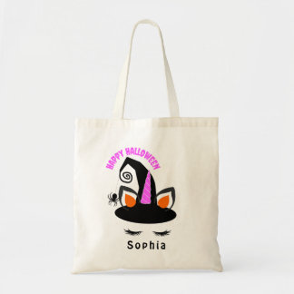 Cute Girly Unicorn Halloween Trick or Treat Tote Bag