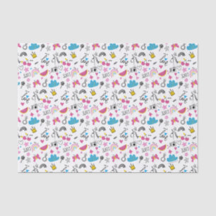 Cute Girly Unicorn Rainbow Hearts Colorful Pattern Tissue Paper