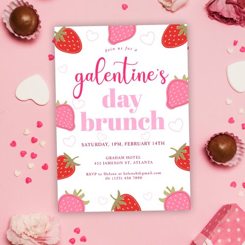 Cute Girly Valentines Galentines Day Brunch Invitation