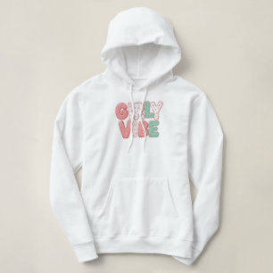 Cute "Girly Vibe" Retro Typography Hoodie