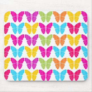 Cute Girly Vibrant Rainbow Butterfly Pattern  Mouse Pad