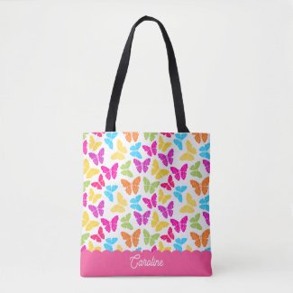 Cute Girly Vibrant Rainbow Butterfly Pattern Name