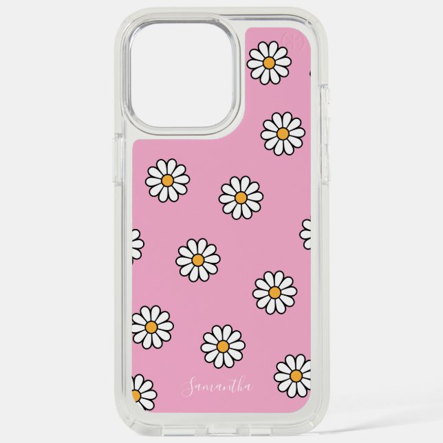 Cute girly white daisy floral iPhone case (Front)