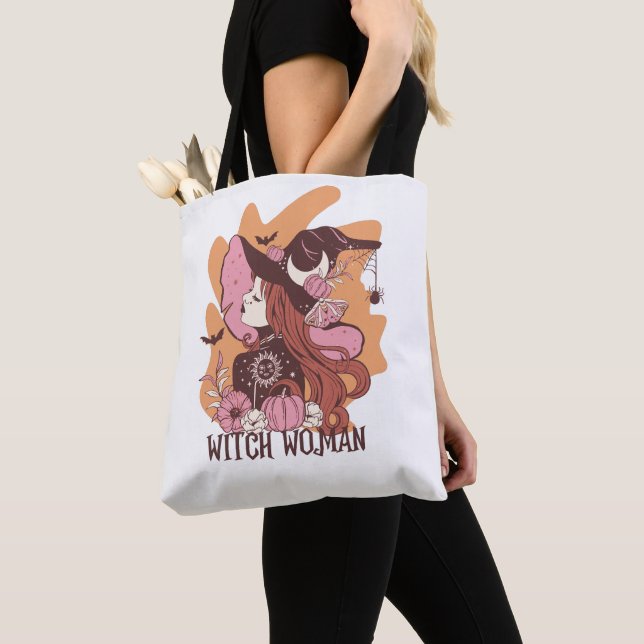 Cute Glam Witch Trick Or Treat  Tote Bag (Close Up)