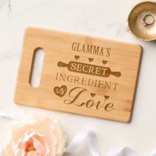 Cute Glamma's Secret Ingredient Is Always Love Engraved Cutting Board