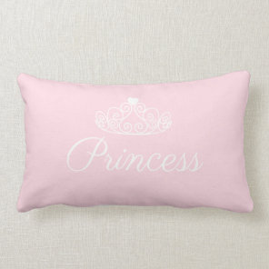 Cute Glamorous Girly Pink Princess Tiara Lumbar Pillow
