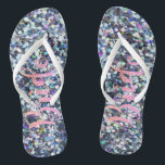 Cute Glitter Bride,Purple  -Personalized Flip Flops<br><div class="desc">Cute  bride on glitter  background  with your name. Select the costume button to change the fonts style, colour and size.Any girl would love to have this elegant and stylish design .</div>