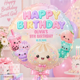 Cute Glitter Dumpling Bao Squishy Party Birthday Balloon