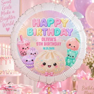 Cute Glitter Dumpling Bao Squishy Party Birthday Balloon