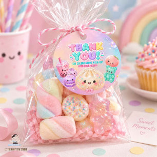 Cute Glitter Dumpling Bao Squishy Party Birthday Favor Tags