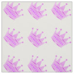 Cute Glitter Hot Pink Baby Crown Princess Fabric