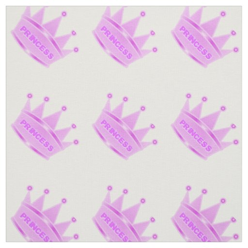 Cute Glitter Hot Pink Baby Crown Princess Fabric