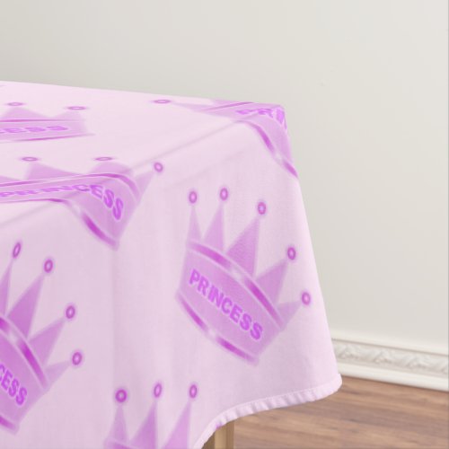 Cute Glitter Pink Baby Girl Crown Princess Custom Tablecloth