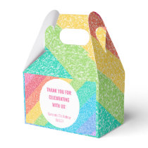 Cute Glitter Rainbow Custom Birthday Thank You Favor Boxes