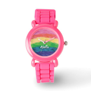 Cute Glitter Rainbow Girls Watch