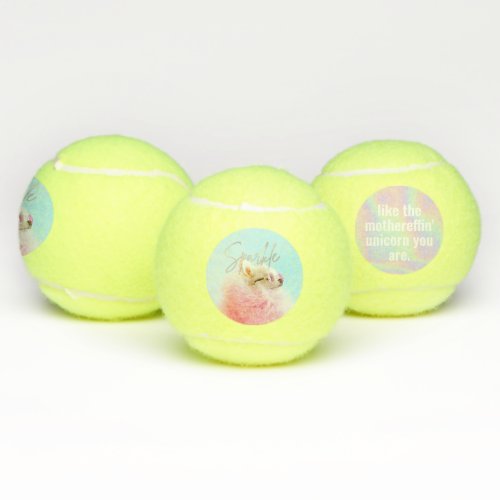 Cute Glitter Sparkle Dog Inspirational  Tennis Balls