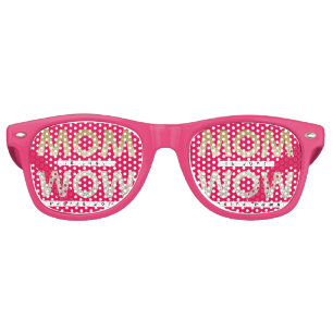 Cute glittery Mom is just wow upside down quote Retro Sunglasses