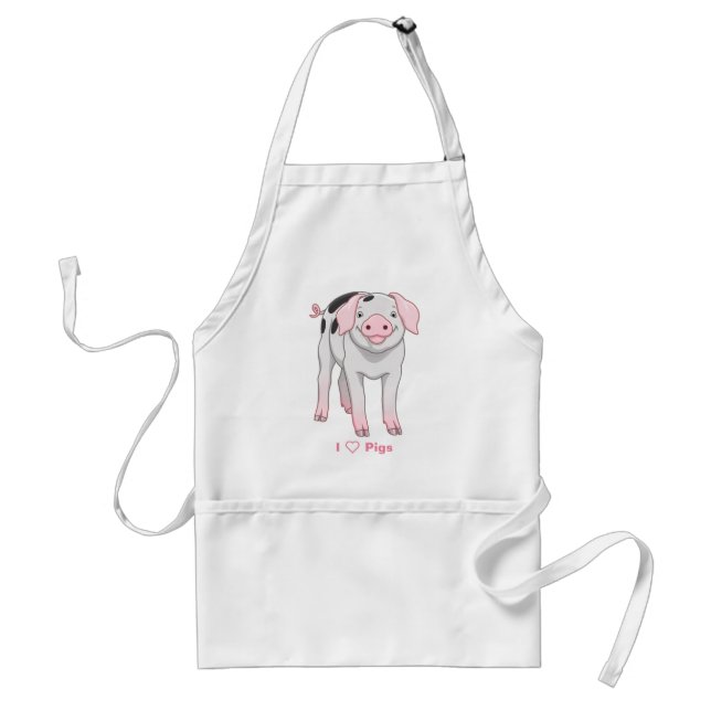 Cute Gloucestershire Old Spots Pig Adult Apron (Front)