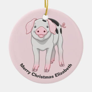 Cute Gloucestershire Old Spots Pig Ceramic Ornament