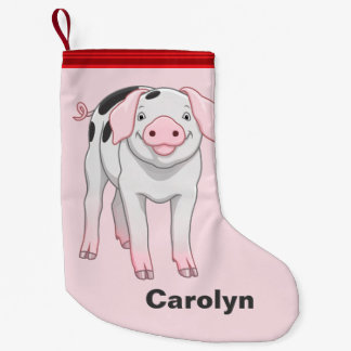 Cute Gloucestershire Old Spots Pig Small Christmas Stocking