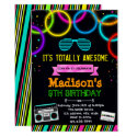 Cute glow 80s party invitation