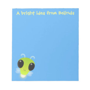 Cute glow bug firefly cartoon illustration notepad