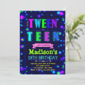 Cute glow tween party birthday invitation (Standing Front)