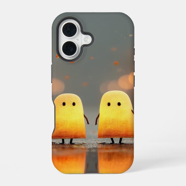 Cute Glowing Ghosts Under Street Lamps – Cozy Hall iPhone Case (Back)
